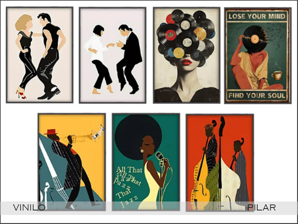 Sims 4 — Pilar Vinilo Painting by Pilar — Retro touches with a contemporary twist