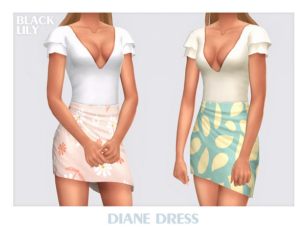 Sims 4 — Diane Dress by Black_Lily — YA, A, Teen