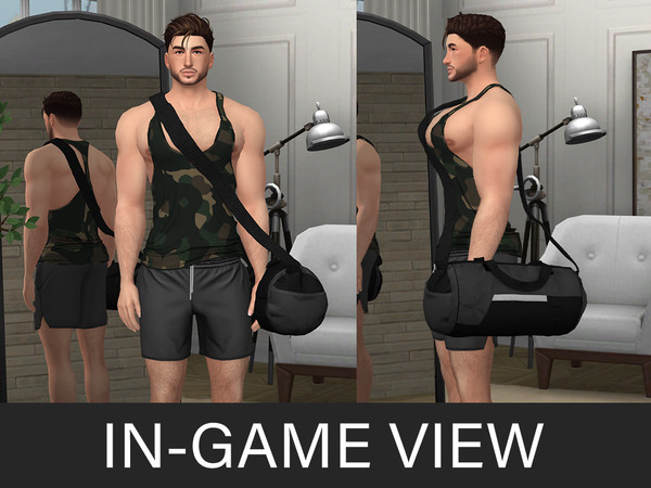 Sims 4 — By Beto - Coach (Shorts V1) by Beto_ae0 — Gym trainer outfit with a huge sports bag