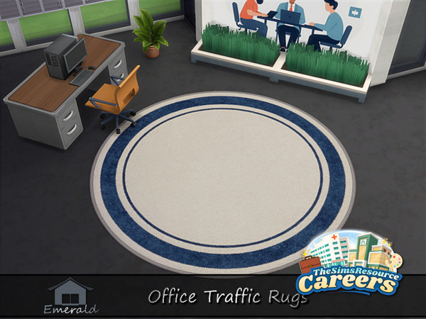 Sims 4 — Office Traffic Rugs 1 by Emerald — An office traffic rug is a heavy-duty, durable floor covering designed to
