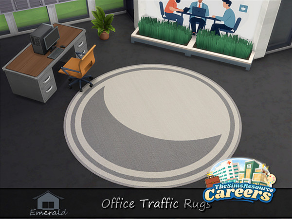 Sims 4 — Office Traffic Rugs 2 by Emerald — An office traffic rug is a heavy-duty, durable floor covering designed to