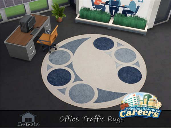 Sims 4 — Office Traffic Rugs 3 by Emerald — An office traffic rug is a heavy-duty, durable floor covering designed to