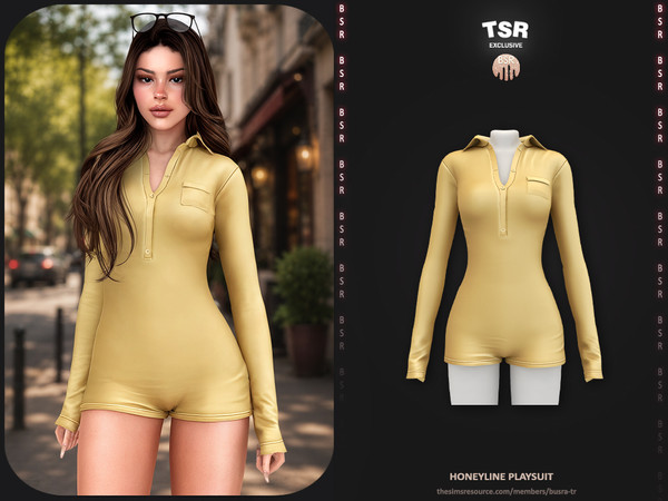 Sims 4 — Honeyline Playsuit by busra-tr — - BD1674 - 10 Swatches