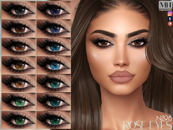 Sims 4 — Rose Eyes by MagicHand — Glamorous eyes for males and females in 20 colors - HQ Compatible.