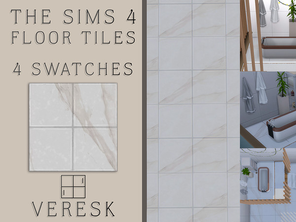 Sims 4 — VERESK: Alentejo beige marble floor tiles 2x2 by Veresk_Veresk — Alentejo beige marble floor in 4 variations