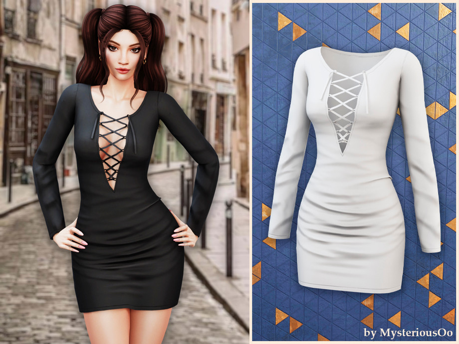 sims 4 bodycon dress The Resource out under bust and