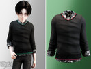 Sims 4 — Child - Casual layered sweater with floral shirt underneath details by Garfiel — A stylish child outfit