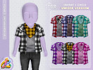 Sims 4 — Unisex SET - Western Button-Down Tee for Infant and Child by RobertaPLobo — Unisex Western Button-Down Tee Set
