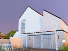 Sims 4 — White Atelier l noCC by simZmora — A three-level residence combining clean contemporary forms with a warm