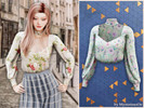 Sims 4 — Floral whisper blouse by MysteriousOo — Elegant floral blouse featuring a sweetheart-style overlay and sheer
