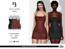 Sims 3 — Textured Cowl Front Mini Dress by Bill_Sims — This dress features a cowl front neckline and cross-back straps in