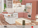 Sims 4 — Carla - kitchen by melapples — a lovely kitchen in pink and white featuring a small dining table plus a high
