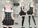 Sims 4 — JANA - Mini Dress by Helsoseira — Style - Jirai Kei Square Neck Layer Ruffles with Bows Mini Dress