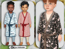 Sims 4 — Toddler Japanese Pattern Robe by Pelineldis — Kids fashion clothing: five robes for toddler boys and girls with