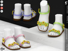 Sims 4 — Shoes KP 1 8- Child by KaTPurpura — Flat sandals adorned with flowers