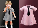 Sims 4 — Infant - Cute striped dress with playful tie and badge detail by Garfiel — A charming infant dress designed with