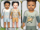 Sims 4 — Infants Safari Tales Shirt and Shorts Set by Pelineldis — Kids fashion clothing: five t-shirts and shorts for