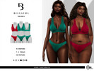 Sims 4 — Plunge V Waist Bikini Set by Bill_Sims — This set includes a plunge neckline bikini top and a pair of matching