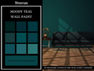 Sims 4 — Moody Teal Wall Paint by Venerian by Venerian — 10 swatches Custom thumbnail Price: 2 simoleons Found in the