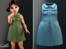 Sims 4 — Toddler - Simple button dress with soft casual utility inspired style by Garfiel — A cute toddler dress
