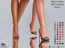 Sims 4 — Shiny Leather Slid On Sleek shoes by LVNDRCC — Minimalist and modern mule sandals made from shiny patent lacquer