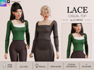 Sims 4 — LUCIA - LACE CASUAL TOP by linavees — New Mesh