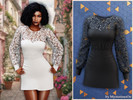 Sims 4 — Lace elegance dress by MysteriousOo — ophisticated mini dress featuring delicate floral lace across the sleeves