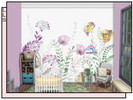 Sims 4 — Blooms of Summer Mural by lavilikesims — A mural of flowers and leaves, in 2 colours, 5 wide, all wall heights