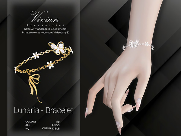 Sims 4 — VivianDang_AF_Bracelet_L_Lunaria by VivianDang — - All new meshes