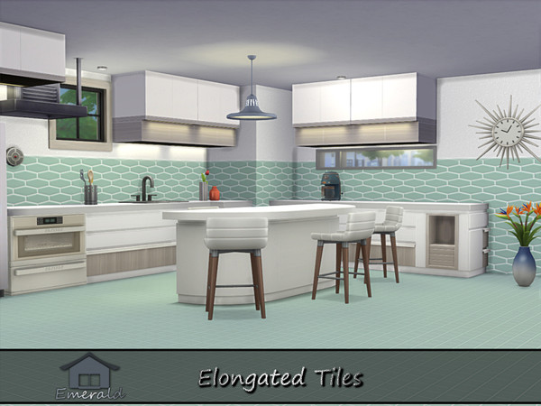 Sims 4 — Elongated Tiles 3 by Emerald — Enhance your home with unique elongated shape tiles.