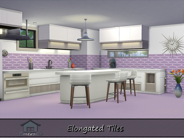 Sims 4 — Elongated Tiles 5 by Emerald — Enhance your home with unique elongated shape tiles.