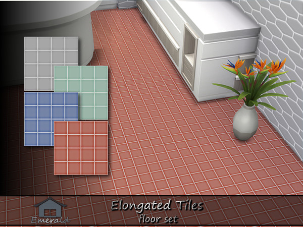 Sims 4 — Elongated Tiles floor set by Emerald — Enhance your home with unique elongated shape tiles.(floor set)