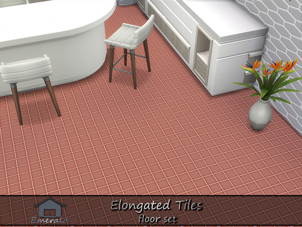 Sims 4 — Elongated Tiles floor 1 by Emerald — Enhance your home with unique elongated shape tiles.(floor set)