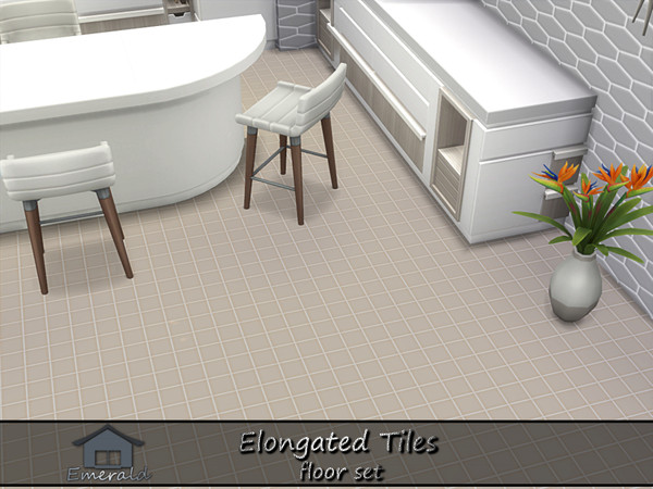 Sims 4 — Elongated Tiles floor 4 by Emerald — Enhance your home with unique elongated shape tiles.(floor set)