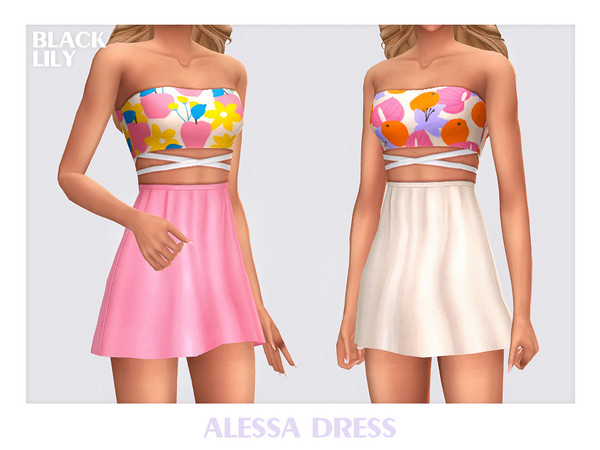 Sims 4 — Alessa Dress by Black_Lily — YA, A, Teen