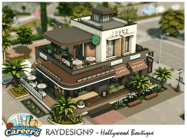 Sims 4 — Hollywood Boutique by RayDesign9 — I build this lot in Del Sol Valley, 30x30 lot size with 2 floors. This lot :