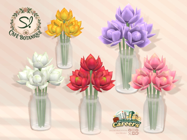 Sims 4 — Cafe Botanique Big Flower by SIMcredible! — This is the second part of our Cafe Botanique series. We're happy to