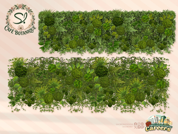Sims 4 — Cafe Botanique Living Moss Wide by SIMcredible! — This is the second part of our Cafe Botanique series. We're