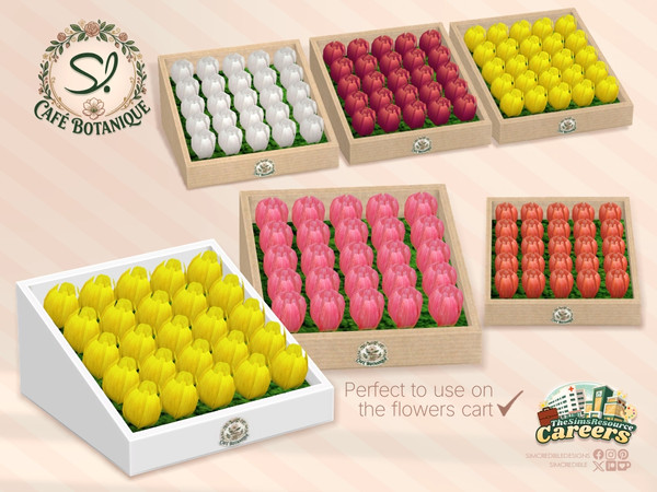Sims 4 — Cafe Botanique Tulips Box by SIMcredible! — This is the second part of our Cafe Botanique series. We're happy to