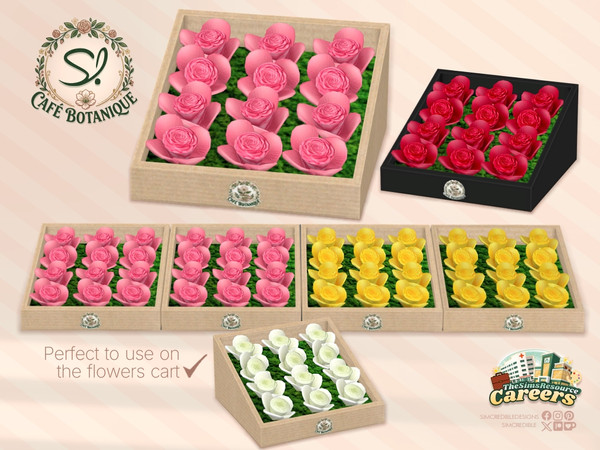 Sims 4 — Cafe Botanique Roses Box by SIMcredible! — This is the second part of our Cafe Botanique series. We're happy to
