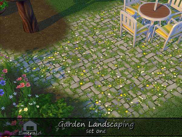 Sims 4 — Garden Landscaping set one 1 by Emerald — Bring nature to your outdoor space with unique Eco terrain.