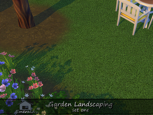 Sims 4 — Garden Landscaping set one 4 by Emerald — Bring nature to your outdoor space with unique Eco terrain.