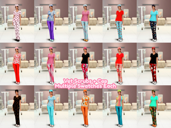 Sims 4 — [ashlegacies] Vet Scrub Bottom (Female) - SOLIDS by ashlegacies — - Top & Bottom Scrubs