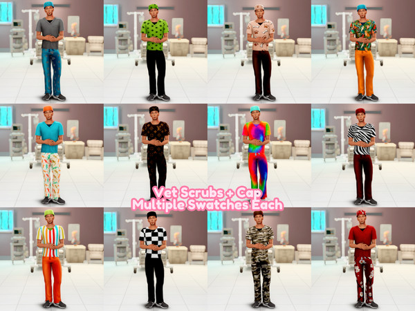 Sims 4 — [ashlegacies] Vet Scrub Bottom (Male) - PATTERN by ashlegacies — - Top & Bottom Scrubs
