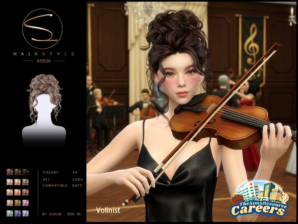 Sims 4 — S-CLUB CURLY UPDO HAIRSTYLE-Careers Collection by S-Club — sclub_ts4_hair_ 070526, CURLY UPDO HAIRSTYLE, hope