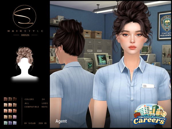 Sims 4 — S-CLUB UPDO HAIRSTYLE-Careers Collection by S-Club — sclub_ts4_hair_ 080526, UPDO HAIRSTYLE, hope you like,