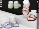 Sims 4 — Shoes KP 1 9- Infant by KaTPurpura — Flat sandals with round ribbons and butterflies