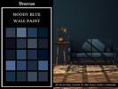 Sims 4 — Moody Blue Wall Paint by Venerian by Venerian — 20 swatches Custom thumbnail Price: 2 simoleons Found in the