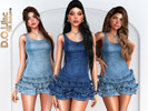 Sims 4 — Ruffled Denim Dress by DOLilac — Custom thumbnail