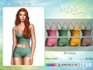 Sims 4 — Coordinated ribbed outfit by Mona — -New mesh-